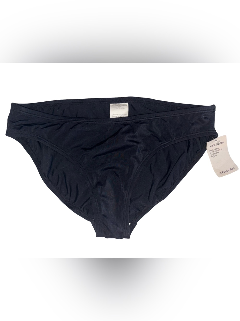 Nike Swim Girls Size 12 Black Bikini Swim Bottoms NWT - Picture 2 of 5